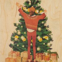 wooden postcard greetings 2 HM Noel
