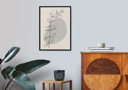 Minimal botanisk abstrakt bladplakat