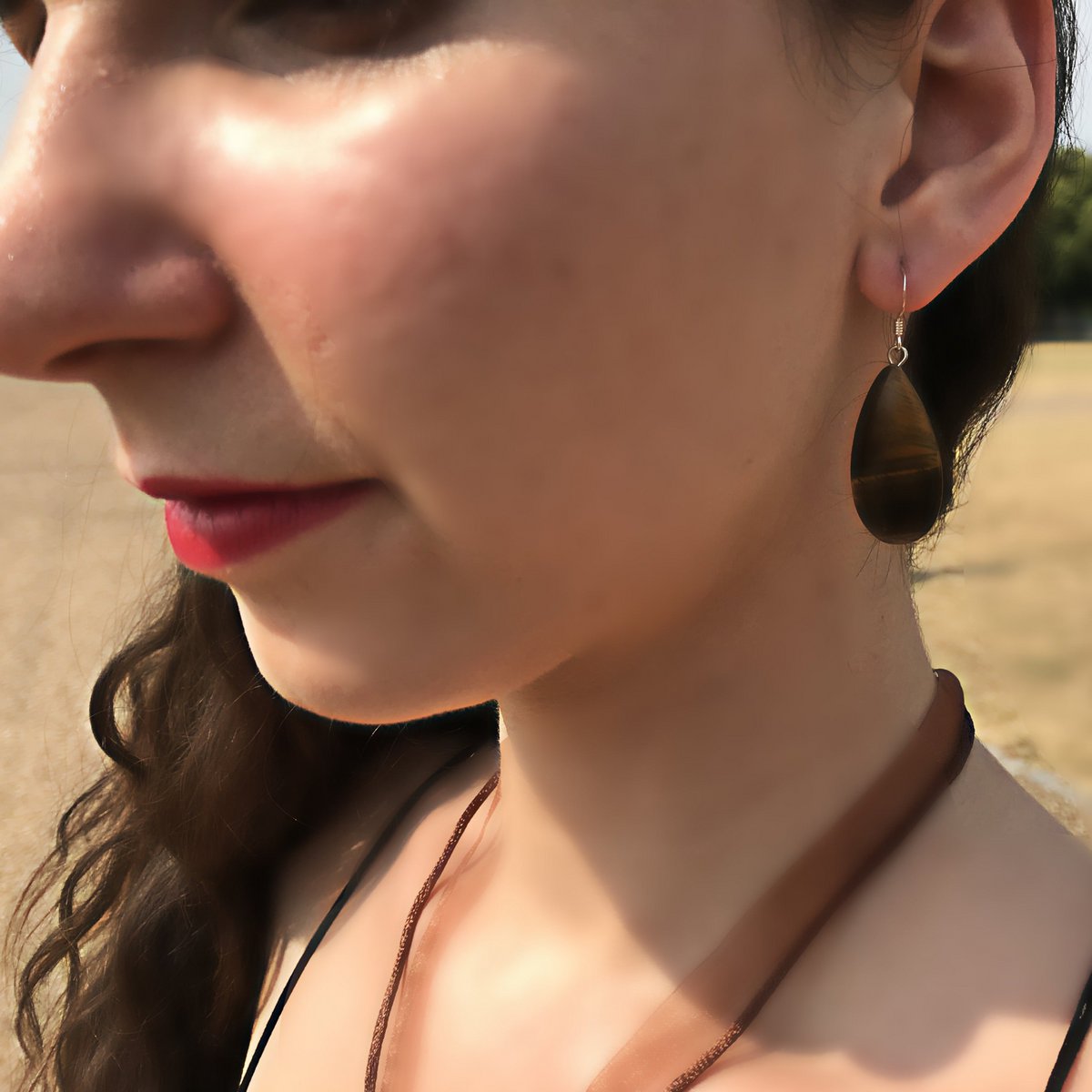 Boucles d'oreilles en argent sterling Tiger Eye, Tiger Eye Teardrops, Tiger Eye Drop Boucles d'oreilles, Boucles d'oreilles en pierres précieuses | par nlanlaVictory
