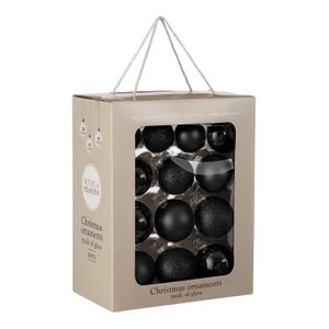 Weihnachtskugel-Set Glaskugeln Schwarz