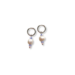 Earrings Blue Pearls - Silver