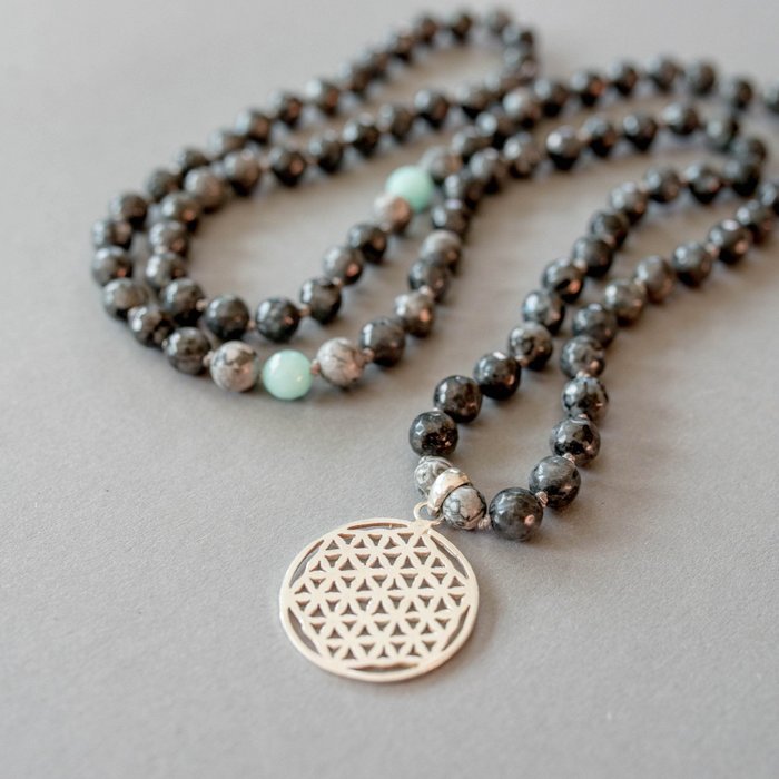 Flower of Life Man Gemstone Mala