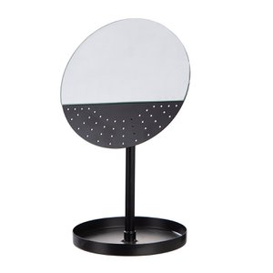 Jewelery stand round mirror black H. 29.5 cm, VE 3