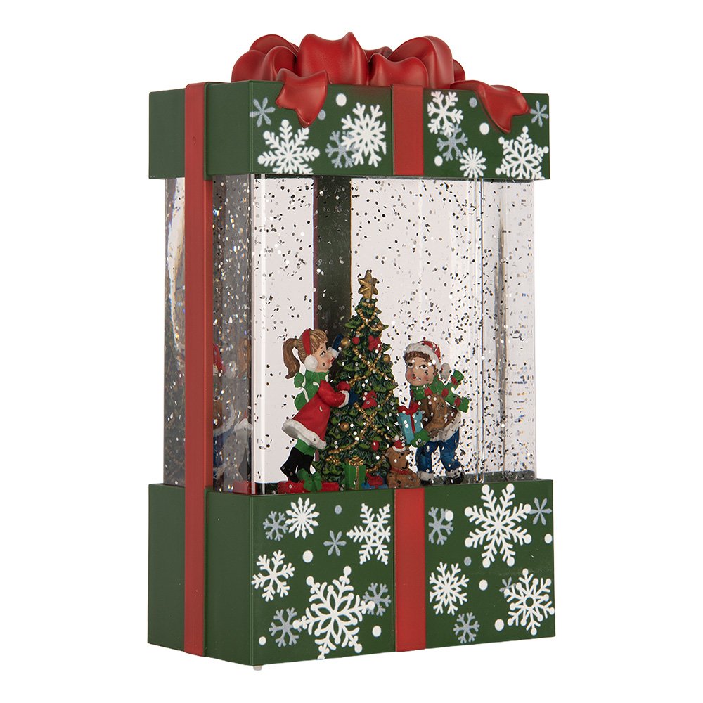Kerstdecoratie met LED-verlichting en muziek Cadeau 12x7x20 cm / 3xAA Groen Kunststof