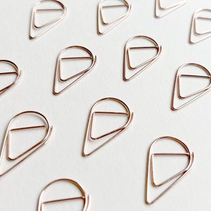 Clamp drop clip waterdrop rose gold metal office clip paper bracket (PU = 10 pieces)