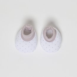 ENSEMBLE 4 PIÈCES (CHAPEAU+GANTS+BAVOIR+CHAUSSETTES) POUR NOUVEAU-NÉ (0-6 MOIS) - 100% COTON - MOD. BEIGE