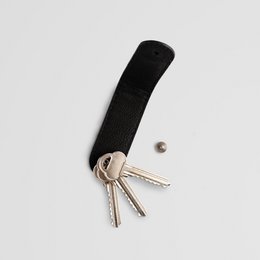 Minimalist Black Leather Key Organizer