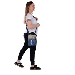 Sunsa dames schoudertas. Schoudertas in maritieme stijl. Canvas handtas. kleine crossbodytas voor dames.