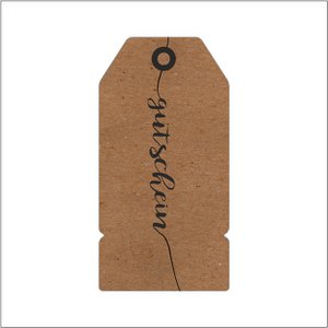 Kraft label gift voucher p/20pcs.