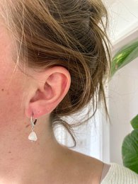 Natural Stone Earrings Stainless Steel gold/silver 'Moonstone'