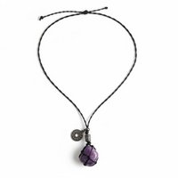 Braided women's necklace with Amethyst