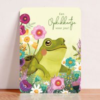 Map Get well soon Frog Fleet Flowers Animal Postcard