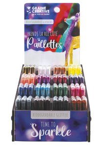 GLITTER DISPLAY 192 PCS BRIGHT COLORS