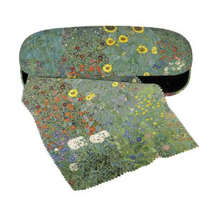7101 Fridolin Hardcase Brillenetui mit Tuch Klimt Farm Garden mit Sonnenblumen