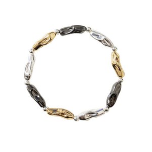 Metallic Bead Elastic Bracelet