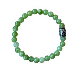 Ladies bracelet with olivine-colored beads, featuring a simple and elegant design.