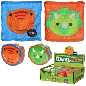 Adoramals Cutiesaurs Dinosaur Compressed Travel Towel