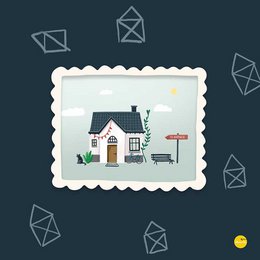Carte de voeux heureuse nouvelle maison