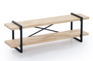 TV-STANDAARD PLANK NOORDSE EIKEN / ZWART. OK1296 (8472)