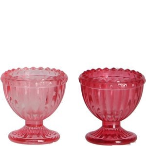 Glas Eierbecher Benno auf Fuß, 2 Farben, D6cm, H6c