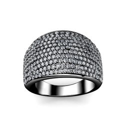 Bague Glamour Metal - Argenté et Gris Antracita