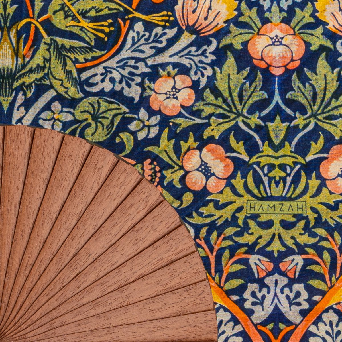 William Morris Print Hand Fan Birds II