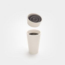 ''Take Out'' Biomasse Kaffekrus-Naturlig Hvid 350ml