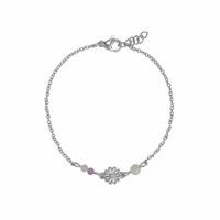 Bracelet Gemstones & Flowers - Silver