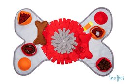 Plush, soft, and colorful pet toy in the shape of a butterfly with various textures and materials for engaging play.