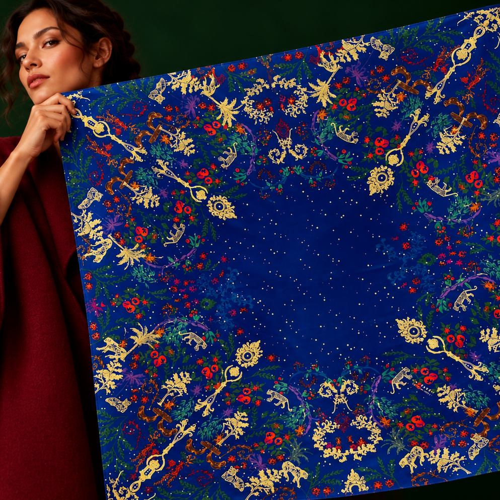 Luxury satin Size L: Fauvre garden