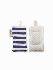 Zero Waste herbruikbare spons - Afwasspons - Blauw Wit gestreept