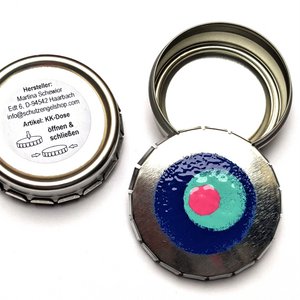 Click-Klack-doses 9-set zilverkleurig, motief "RetroBlume"