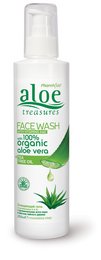 Aloe face wash with tea tree and aloe vera, suitable for all skin types. Gentle cleansing formula that hydrates and soothes the skin.