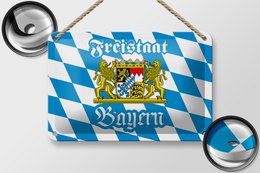 Tin sign Bavaria 18x12cm Free State of Bavaria coat of arms decoration