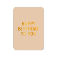 Karte Happy Birthday beige (mit Goldfolie)