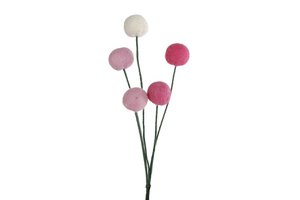 Decoratiebloem Ball 5x roze/fuchsia