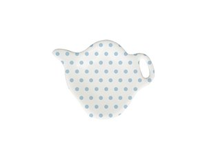 Porseleinen theezakjeshouder Polka dot pastelblauw Isabelle Rose