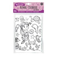 Coloring tablecloth motif mermaid