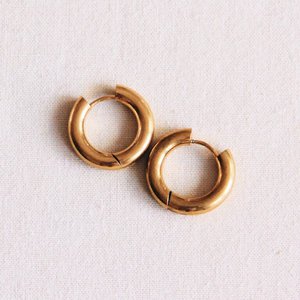 EA516: Stainless steel wide creole 16mm - gold