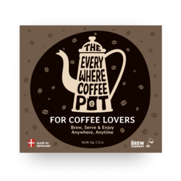 Brown specialty coffee gift set with coffee pot design, three pieces for coffee lovers.