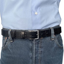 3 cm breiter Ledergürtel mit Krokoprägung in 6 Farben - Damengürtel oder Herrengürtel