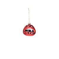 Xmas Hanger - Lip - Glass - Red - 8,5x3,5x8,5cm