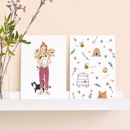Postkort | Blomsterpige