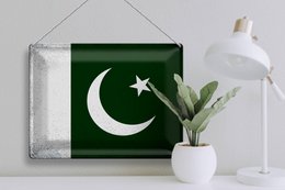 Tin Sign Flag Pakistan 40x30cm Flag Pakistan Vintage