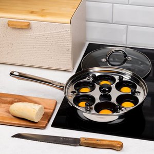 🍳 Roestvrij stalen ei -stroperpan - 24 cm | 2-in-1 Bain-Marie koken