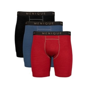 Men's Merino 160 Boxer Briefs 3-Pack Royal cherry/Black/Denim