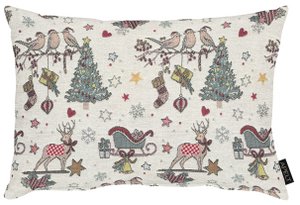 3616 kussen naturel / rood - 30x40cm