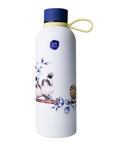 Water bottle forest birds - insulated - stainless steel