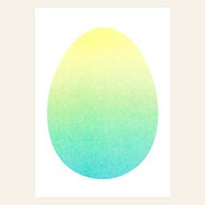 Risographie Postkarte – Osterei Mint – DIN A6