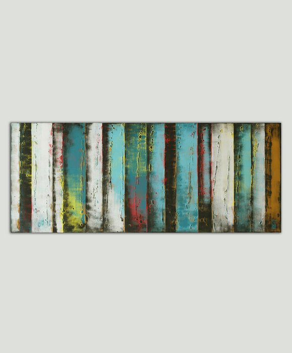 Schilderij - Turquoise Panels